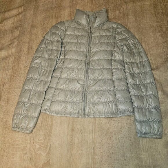 Premium Down Ultra Light Size Xs Womens Gray Puffer Coat Jacket - Picture 1 of 6